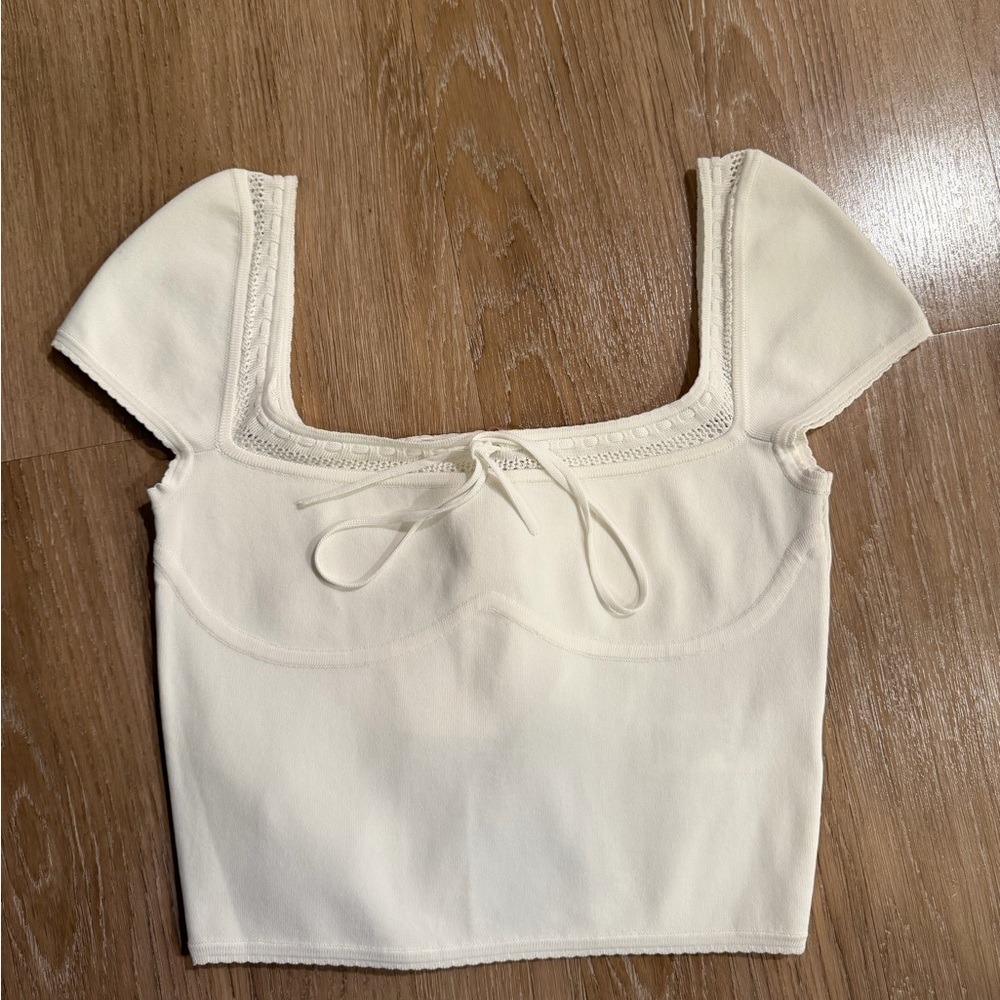 House of CB Cream Crop Top